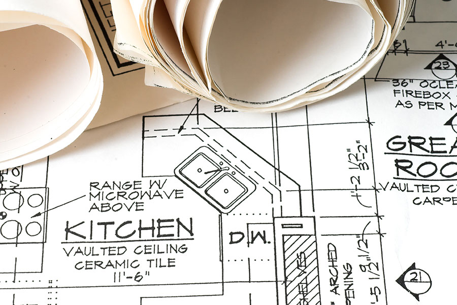 Floorplans for kitchen remodeling done by a Springfield IL home remodeling contractors